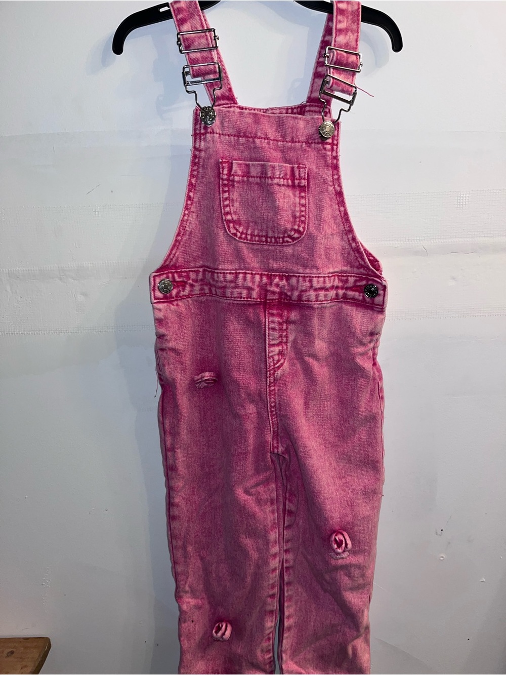 SHEIN Pink Denim Kids Overalls